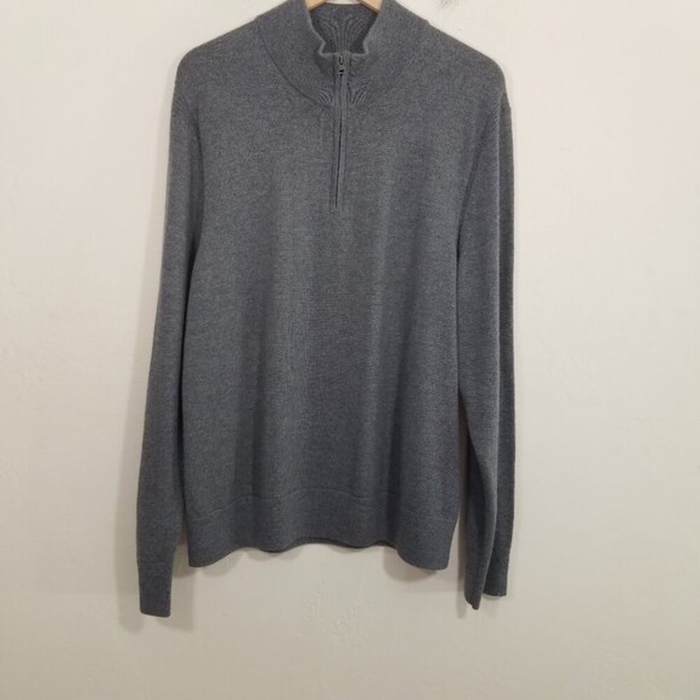 EUC Banana Republic 100% Merine Extra Fine Wool Pullover Sweater Gray Size XL